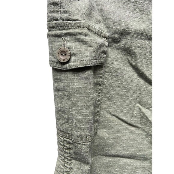 Vtg Y2K L.E.I. Crop Cargo Pants Size 7 Green Ripstop Paratrooper Utility 2000s - Picture 3 of 15